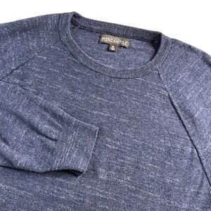 J‎ Crew Mercantile Men's Heathered Navy Blue Raglan Crewneck Sweater XL Cotton